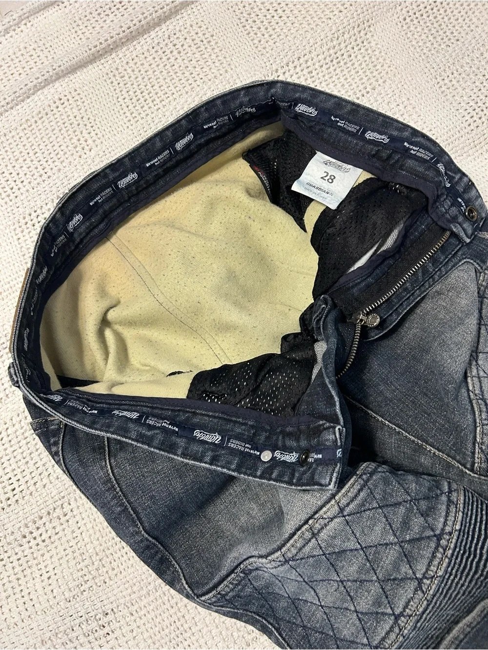 Slim Fit Men's Biker-Style Jeans in Dark Gray